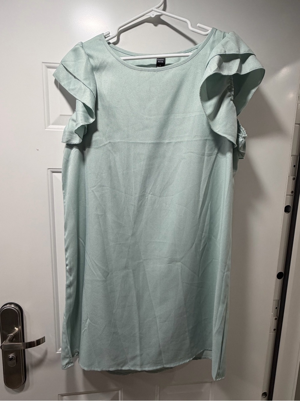 Emery Rose Light Mint Ruffle Sleeve Dress